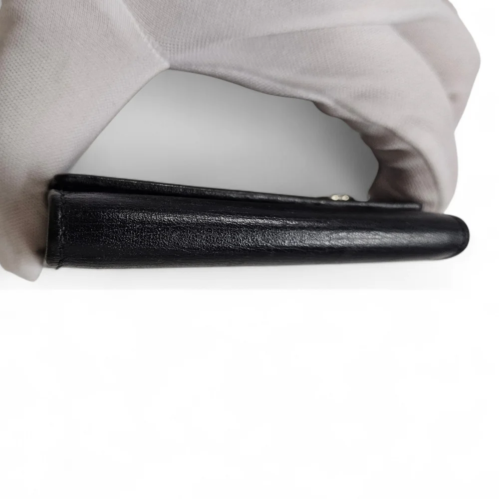 Gucci Leather Keyholder And Compact Wallet In Navy Blue And Silver Monogram